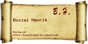 Bozzai Henrik névjegykártya